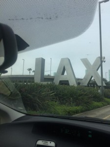 Sara and Hero of the Super Collies at LAX